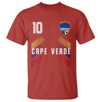 Cabo Verde Football Crest Pride Jersey Style T Shirt Cape Verde Soccer Fan Number 10 Athletic