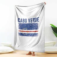 Cabo Verde Distressed Flag National Pride Throw Blanket Cape Verde Heritage Pride Retro Grunge Graphic
