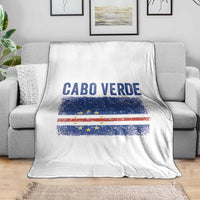Cabo Verde Distressed Flag National Pride Throw Blanket Cape Verde Heritage Pride Retro Grunge Graphic