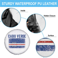 Cabo Verde Distressed Flag National Pride Spare Tire Cover Cape Verde Heritage Pride Retro Grunge Graphic