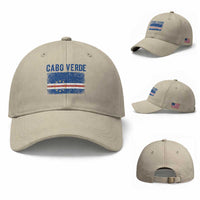 Cabo Verde Distressed Flag National Pride Baseball Cap Cape Verde Heritage Pride Retro Grunge Graphic