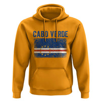Cabo Verde Distressed Flag National Pride Hoodie Cape Verde Heritage Pride Retro Grunge Graphic