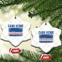 Cabo Verde Distressed Flag National Pride Ceramic Ornament Cape Verde Heritage Pride Retro Grunge Graphic