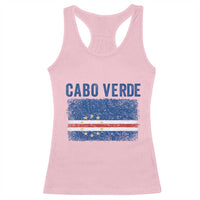 Cabo Verde Distressed Flag National Pride Racerback Tank Top Cape Verde Heritage Pride Retro Grunge Graphic