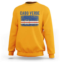 Cabo Verde Distressed Flag National Pride Sweatshirt Cape Verde Heritage Pride Retro Grunge Graphic