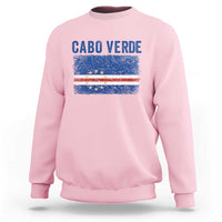 Cabo Verde Distressed Flag National Pride Sweatshirt Cape Verde Heritage Pride Retro Grunge Graphic