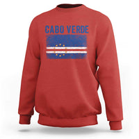 Cabo Verde Distressed Flag National Pride Sweatshirt Cape Verde Heritage Pride Retro Grunge Graphic