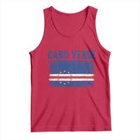 Cabo Verde Distressed Flag National Pride Tank Top Cape Verde Heritage Pride Retro Grunge Graphic