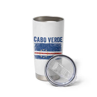 Cabo Verde Distressed Flag National Pride Tumbler Cup Cape Verde Heritage Pride Retro Grunge Graphic