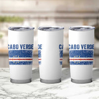 Cabo Verde Distressed Flag National Pride Tumbler Cup Cape Verde Heritage Pride Retro Grunge Graphic