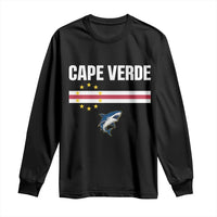 Cape Verde Flag Blue Shark Heritage Long Sleeve Shirt Cabo Verde Verdean Pride Soccer Football Fans