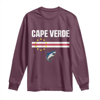 Cape Verde Flag Blue Shark Heritage Long Sleeve Shirt Cabo Verde Verdean Pride Soccer Football Fans