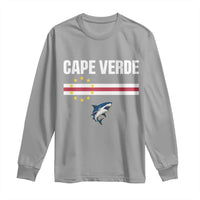 Cape Verde Flag Blue Shark Heritage Long Sleeve Shirt Cabo Verde Verdean Pride Soccer Football Fans
