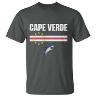 Cape Verde Flag Blue Shark Heritage T Shirt Cabo Verde Verdean Pride Soccer Football Fans