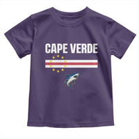 Cape Verde Flag Blue Shark Heritage Toddler T Shirt Cabo Verde Verdean Pride Soccer Football Fans