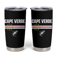 Cape Verde Flag Blue Shark Heritage Tumbler Cup Cabo Verde Verdean Pride Soccer Football Fans