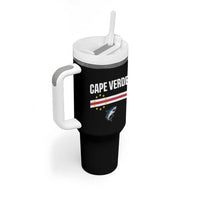Cape Verde Flag Blue Shark Heritage Tumbler With Handle Cabo Verde Verdean Pride Soccer Football Fans