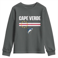 Cape Verde Flag Blue Shark Heritage Youth Sweatshirt Cabo Verde Verdean Pride Soccer Football Fans