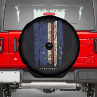 Cape Verde Vertical Brush Stroke Flag Graphic Spare Tire Cover Cabo Verde National Pride Artistic Gift