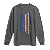 Cape Verde Vertical Brush Stroke Flag Graphic Long Sleeve Shirt Cabo Verde National Pride Artistic Gift