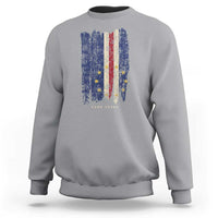 Cape Verde Vertical Brush Stroke Flag Graphic Sweatshirt Cabo Verde National Pride Artistic Gift