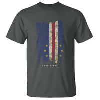 Cape Verde Vertical Brush Stroke Flag Graphic T Shirt Cabo Verde National Pride Artistic Gift