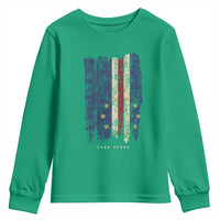 Cape Verde Vertical Brush Stroke Flag Graphic Youth Sweatshirt Cabo Verde National Pride Artistic Gift