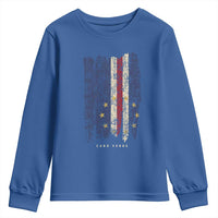 Cape Verde Vertical Brush Stroke Flag Graphic Youth Sweatshirt Cabo Verde National Pride Artistic Gift