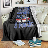 Cape Verde Traditional Food & Drinks List Throw Blanket Cabo Verdean Cachupa Grogue Heritage Gift
