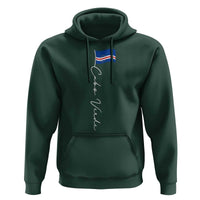 Cabo Verde Elegant Script Flag Graphic Hoodie Cape Verde Minimalist Cursive National Pride Gift