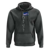 Cabo Verde Elegant Script Flag Graphic Hoodie Cape Verde Minimalist Cursive National Pride Gift
