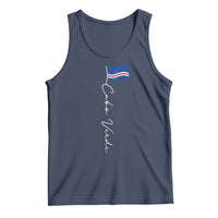 Cabo Verde Elegant Script Flag Graphic Tank Top Cape Verde Minimalist Cursive National Pride Gift