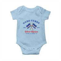 Cabo Verde West Africa Crossed Flags Baby Onesie Cape Verde Est 1975 Retro National Pride