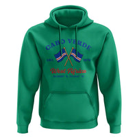 Cabo Verde West Africa Crossed Flags Hoodie Cape Verde Est 1975 Retro National Pride