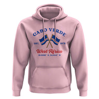 Cabo Verde West Africa Crossed Flags Hoodie Cape Verde Est 1975 Retro National Pride