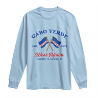 Cabo Verde West Africa Crossed Flags Long Sleeve Shirt Cape Verde Est 1975 Retro National Pride