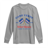 Cabo Verde West Africa Crossed Flags Long Sleeve Shirt Cape Verde Est 1975 Retro National Pride