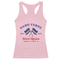 Cabo Verde West Africa Crossed Flags Racerback Tank Top Cape Verde Est 1975 Retro National Pride