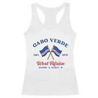 Cabo Verde West Africa Crossed Flags Racerback Tank Top Cape Verde Est 1975 Retro National Pride