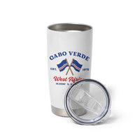 Cabo Verde West Africa Crossed Flags Tumbler Cup Cape Verde Est 1975 Retro National Pride