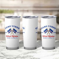 Cabo Verde West Africa Crossed Flags Tumbler Cup Cape Verde Est 1975 Retro National Pride