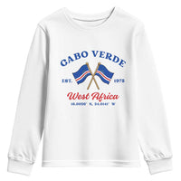 Cabo Verde West Africa Crossed Flags Youth Sweatshirt Cape Verde Est 1975 Retro National Pride