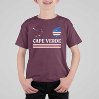 Cape Verde Country Map Shield Emblem T Shirt For Kid Cabo Verde Roots National Pride Gift
