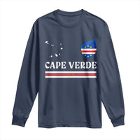 Cape Verde Country Map Shield Emblem Long Sleeve Shirt Cabo Verde Roots National Pride Gift