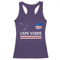 Cape Verde Country Map Shield Emblem Racerback Tank Top Cabo Verde Roots National Pride Gift