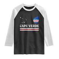 Cape Verde Country Map Shield Emblem Raglan Shirt Cabo Verde Roots National Pride Gift