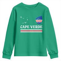 Cape Verde Country Map Shield Emblem Youth Sweatshirt Cabo Verde Roots National Pride Gift