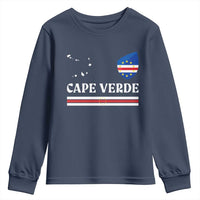 Cape Verde Country Map Shield Emblem Youth Sweatshirt Cabo Verde Roots National Pride Gift