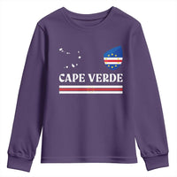 Cape Verde Country Map Shield Emblem Youth Sweatshirt Cabo Verde Roots National Pride Gift