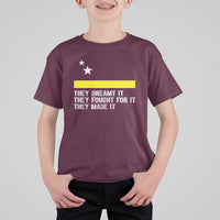 Curaçao Flag History Pride T Shirt For Kid They Dreamt Fought Made It